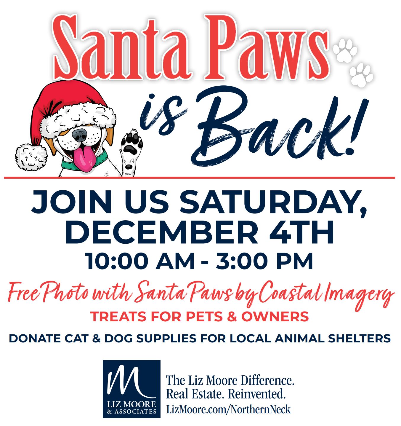 Photos with Santa Paws at the Liz Moore & Associates Kilmarnock Office